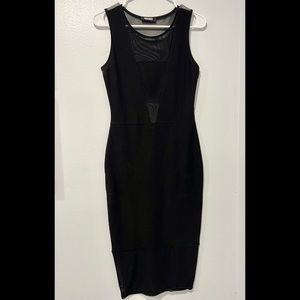 Missguided sleeveless mesh insert midi dress